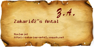 Zakariás Antal névjegykártya